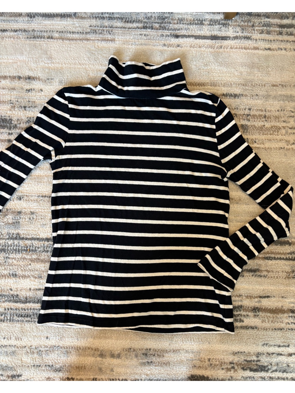Women’s XS David Lerner Black & White Stripped Long Sleeve Top Blouse Shirt EUC